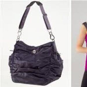 VGUC *Rare Lululemon The Hot Yoga Hobo Large Athletic Gym Bag * Black Seabed